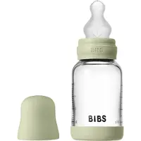 BIBS Glass Baby Bottle Siliconen Slow Flow - 120 ml