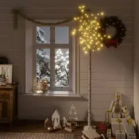 Prolenta Maison Exclusive - Kerstboom met 200 warmwitte LED-lampjes, 2,2 meter, wilg, geschikt voor binnen en buiten