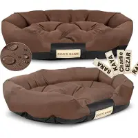 AIO Factory - Hondenbed - Waterdicht - Personaliseerbaar - Bruin - 100x75 cm