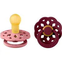 BIBS Bohemen Fopspenen - 2-pack - Maat 1 - Rond - Dusty Pink/Vli - - OneSize - Fopspenen