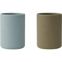 Liewood Becher - 2er-Pack - Ethan - Blue Nebel/Khaki Mix - - One Size - Becher