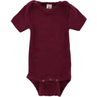 Engel - Baby-Body Kurzarm mit Druckknöpfen an den Schulter - Merino-ondergoed 74/80, purper