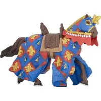 Papo Figurine Paard Blauw lelie - - DE MIDDELEEUWEN - Voor Kinderen