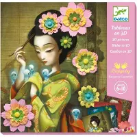 Djeco Creatieve Speelset - Afbeeldingen in 3D - Rock'n Roses - - OneSize - Knutselpakket