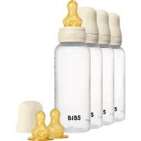 BIBS - Baby Bottle Round Latex 4 Pack - Ivory - 270 ml