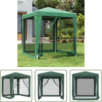 The Living Store De Living Store partytent met 4 mesh zijwanden, groen, 2x2 meter, HDPE