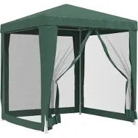 Syfax Partytent met 4 mesh zijwanden 2x2 m HDPE groen