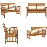 vidaXL Tuinbank 119 cm, massief acaciahout - Tuinbank - Tuinbanken - Terrasbank - Terrasbanken