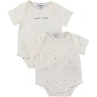 Emporio Armani Rompers s/s - 2-pack - Aquilebianche - - 6 mnd - Rompers Korte Mouw