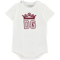 Dolce&Gabbana Romper s/s - Hawaii - Wit m. Rood - - 9-12 mnd - Rompers Korte Mouw