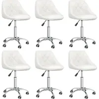 Syfax Eetkamerstoelen draaibaar 6 st kunstleer wit