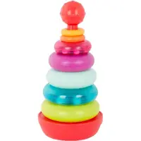 B. toys B. speelgoed - B. Baby - Stapelringen - Kleurrijke bijtringset - Zintuiglijk speelgoed - Babyrammelaars - 6 maanden + - Regenboogringen