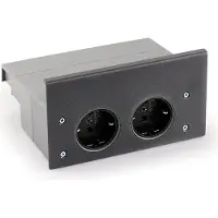Kesseböhmer Linero MosaiQ eBoxx-set, stopcontacten in grafietzwart / stopcontacten / railsysteem /