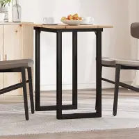 Prolenta Maison Exclusive - Eettafel met O-vormig frame, 80 x 50 x 75 cm, gemaakt van grenenhout en staal