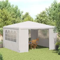 Prolenta Maison Exclusive - Professionele partytent met zijwanden, 4x4 meter, wit, 90 g/m²