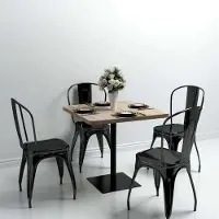 Prolenta Maison Exclusive - Bistrotafel, MDF en staal, vierkant, 80x80x75 cm, eikenlook