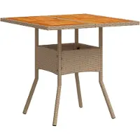 Syfax Tuintafel 80x80x75 cm poly rattan en acaciahout beige