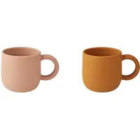 Liewood Beker - Silicone - 2-pack - Merce - Mustard/Dark Rose M - - OneSize - Bekers