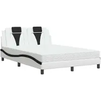 Prolenta Maison Exclusive - Bed "Viana" met matras, wit en zwart, 140x190 cm, kunstleer