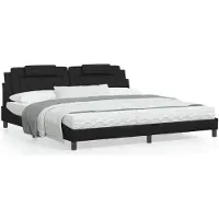 Prolenta Maison Exclusive - Bed "Viana" met matras, zwart, 200x200 cm, kunstleer