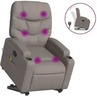 Syfax Sta-op-massagestoel verstelbaar stof taupe