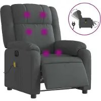 Syfax Massagestoel elektrisch verstelbaar stof donkergrijs