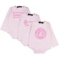 Versace Cadeaubox - Rompers l/s - 3-pack - Roze - - 9-12 mnd - Rompers Lange Mouw