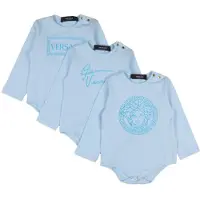 Versace Geschenkbox - Bodys l/ä - 3er-Pack - Hellblau - - 9-12 mt - Body L/Ä