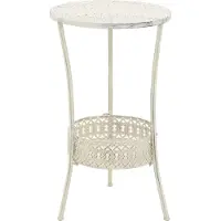Prolenta Maison Exclusive - Bistro stoel met vintage design, rond, metalen, 40 x 70 cm, wit