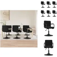 vidaXL Eetkamerstoelen, 6 stuks, draaibaar, zwart, fluweel - Eetkamerstoelen