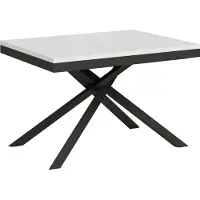 Ityhome - Uittrektafel 120/380x90 cm Karida Evolution, beukenfineer wit, frame en poten antraciet