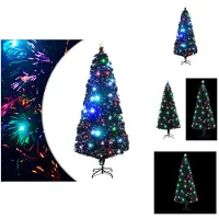 vidaXL Kerstboom met verlichting en standaard, 210 cm, glasvezel - Kerstbomen