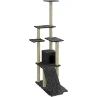 Syfax Kattenmeubel met sisal krabpalen 155 cm donkergrijs