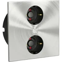 NABER Dubbele stopcontactdoos van roestvrij staal voor inbouw in een werkblad / meerwegstekkerdoos / stekkerdoosverspreider