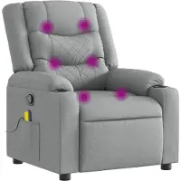vidaXL Massagestoel verstelbaar stof lichtgrijs