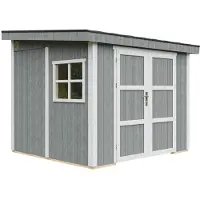 Timbela M938B-CAVERN STEEL - LP SmartSide Tuinhuis op houtbasis - 5,9 m² - 248x294xH231 cm - zonder vloer en zijwand (totaal 3 wanden) met verf
