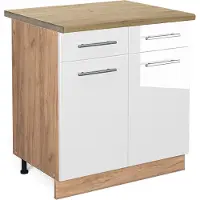 Vicco Fame-Line Keukenonderkast – 80 cm, WB Eik Wit Hoogglans