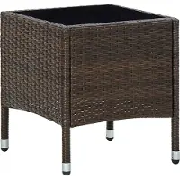 Prolenta Maison Exclusive - Tuintafel, bruin, 40x40x45 cm, kunststof riet