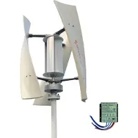 OEM Windturbine, verticaal ontwerp, hoge efficiëntie, met MPPT-regelaar, 2000W met ventilator, 12V
