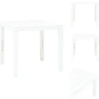 vidaXL Tuintafel, wit, 78 x 78 x 72 cm, kunststof - Tuintafels