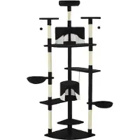 Syfax Kattenkrabpaal met sisal krabpalen 203 cm zwart en wit