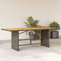 Prolenta Maison Exclusive - Tuintafel met acaciahout blad, grijs, 190x80x75 cm, polyrotan