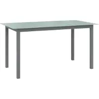 Syfax Tuintafel 150x90x74 cm aluminium en glas lichtgrijs
