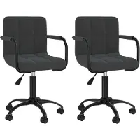 Syfax Eetkamerstoelen draaibaar 2 st fluweel zwart