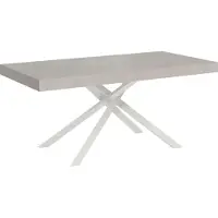 Ityhome - Uittrektafel 180/284x90 cm, Karida, kasjmier poten, wit