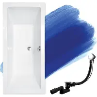 Badland QUADRO SLIM ligbad 180 x 80 cm wit