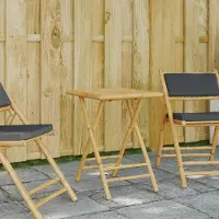 Prolenta Maison Exclusive - Opklapbare tuintafel, 55x55x75 cm, bamboe