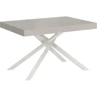 Ityhome - Uittrektafel 140/400 x 90 cm, Karida, kasjmier poten, wit