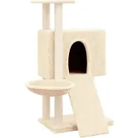 Syfax Kattenmeubel met sisal krabpalen 96 cm crèmekleurig