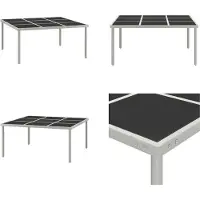 vidaXL Tuin eettafel 170x170x74,5 cm, glas en staal - Eettafel - Eettafels - Tuintafel - Tuin eettafel